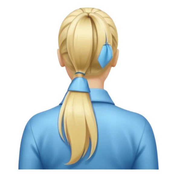back view of a high blonde ponytail, thick hair sticker