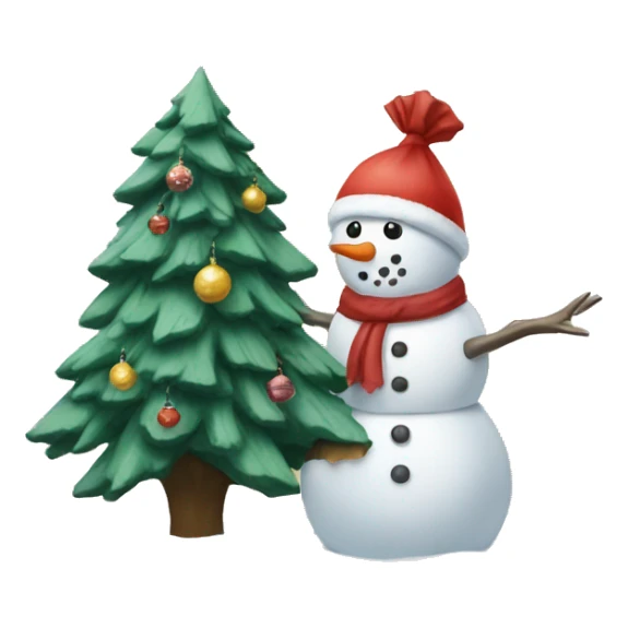 Snowman and Christmastree sticker