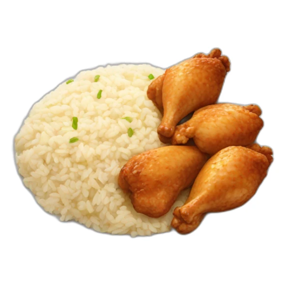 The most common type of food is chicken and rice  sticker
