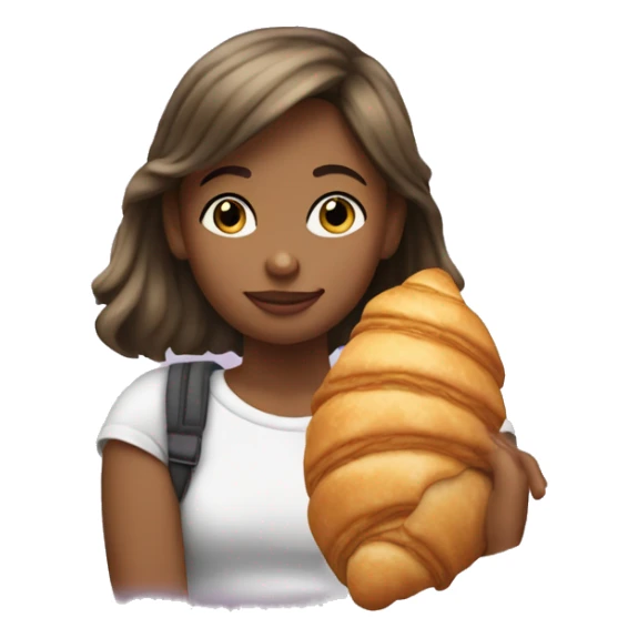 The girl with the bubble tee and the croissant.  sticker