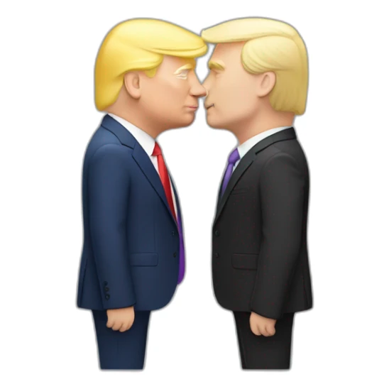 trump-and-putin-kissing,-lgbtq+ friendly, positivity, inclusiveness sticker