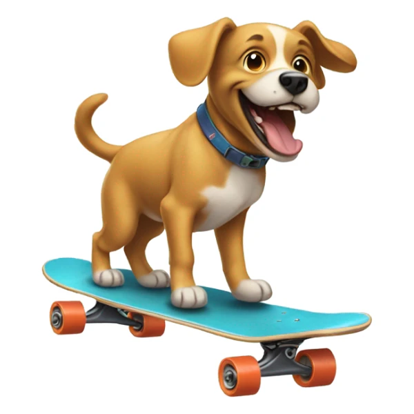 Happy dog riding skateboard sticker