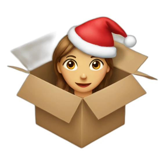 christmas girl in the box sticker