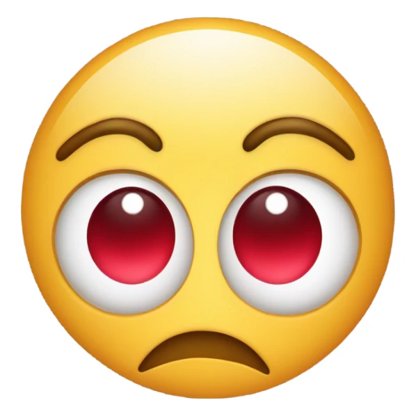 Sweating and worried emoji with hearts  sticker