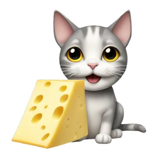 cat eat cheese with banana sticker