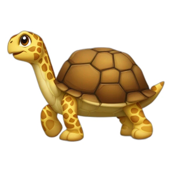 une tortue sur une girafe sticker