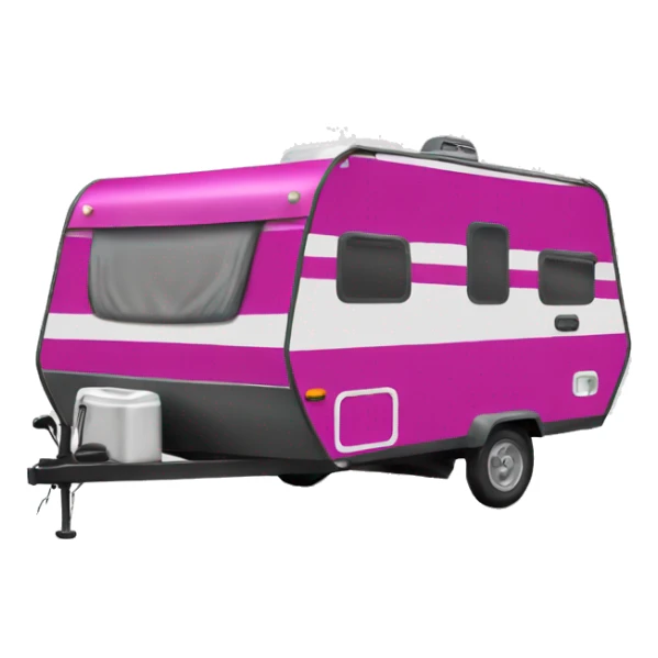 Realistic Magenta Camping Trailer. sticker