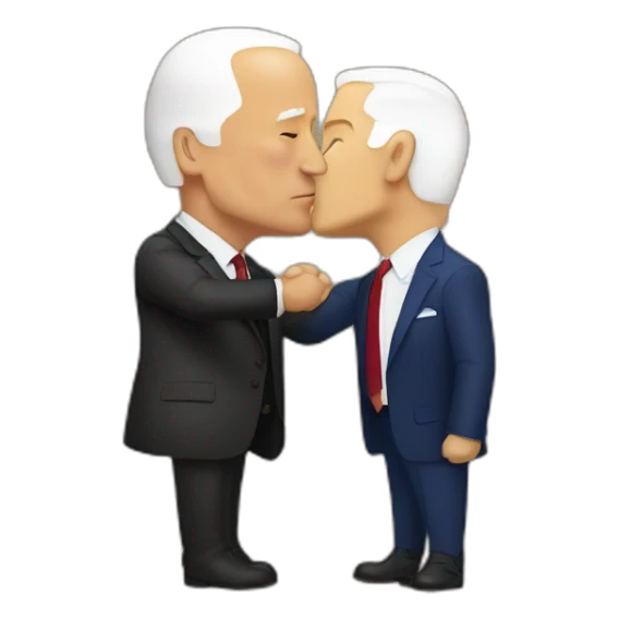 Vladimir Zelenskiy kissing Joe Biden sticker
