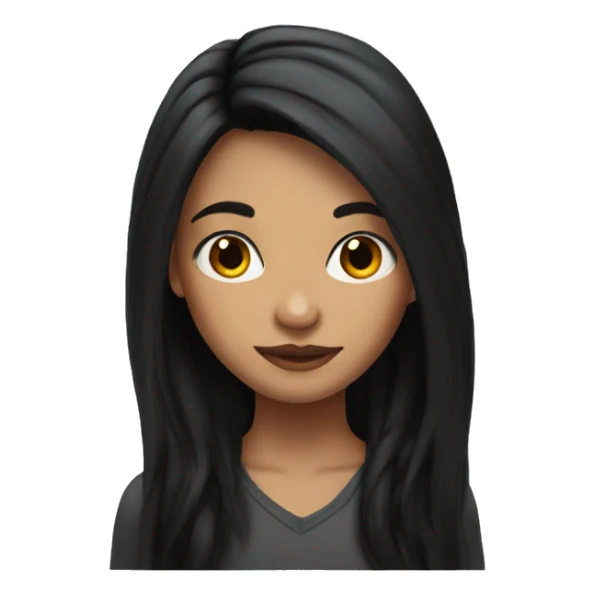 Girl with dark long hair and tattoos  sticker