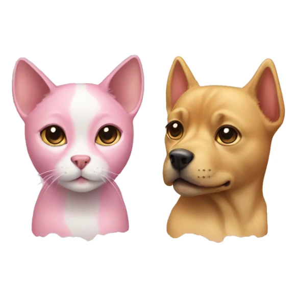 pink and gold cat and dog sticker
