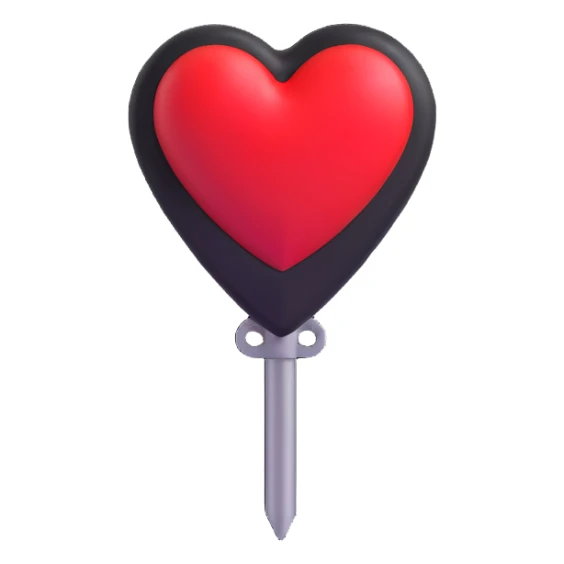 location pin where the pin's head is a red heart sticker
