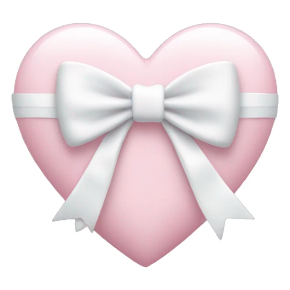 Pastel pink heart with white bow sticker