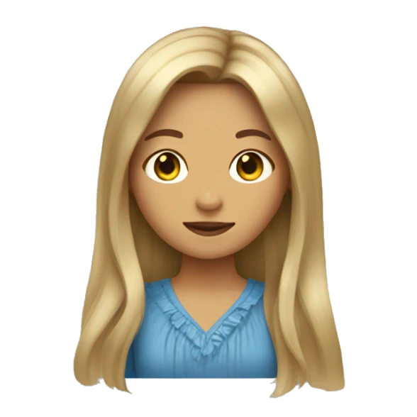 Girl with long dark blond hair and curtain bangs  sticker