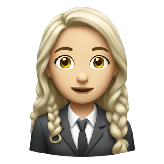 Long haired girl banker white sticker