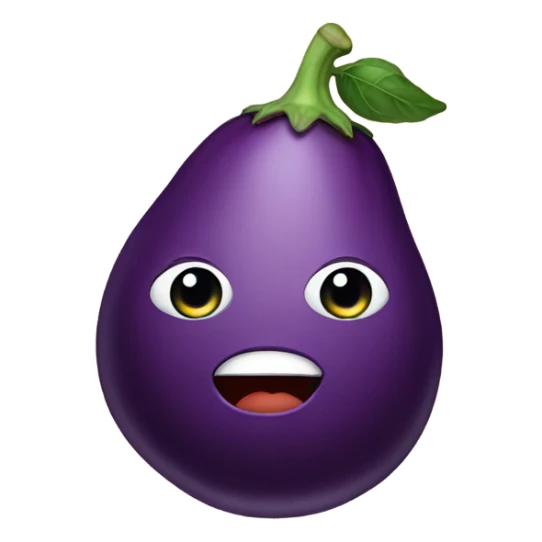 eggplant on top of a peach sticker