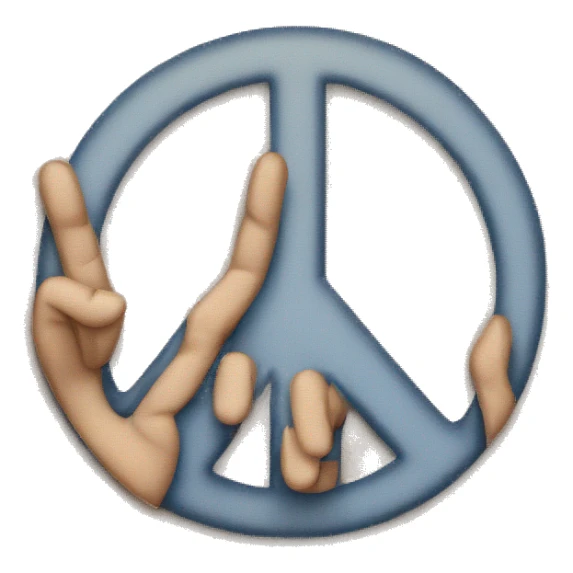 peace sign with a girl face sticker