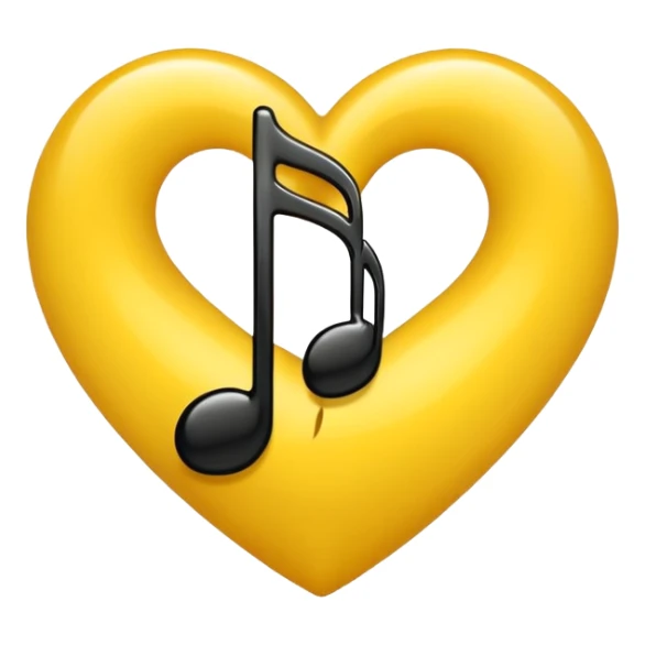 yellow heart with a music note sticker
