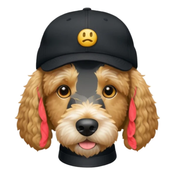 Golden doodle wearing a Nike hat black  sticker