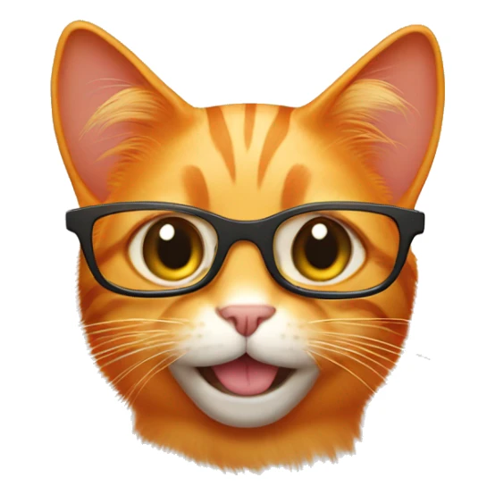 orange cat with glasses saying good morning  sticker
