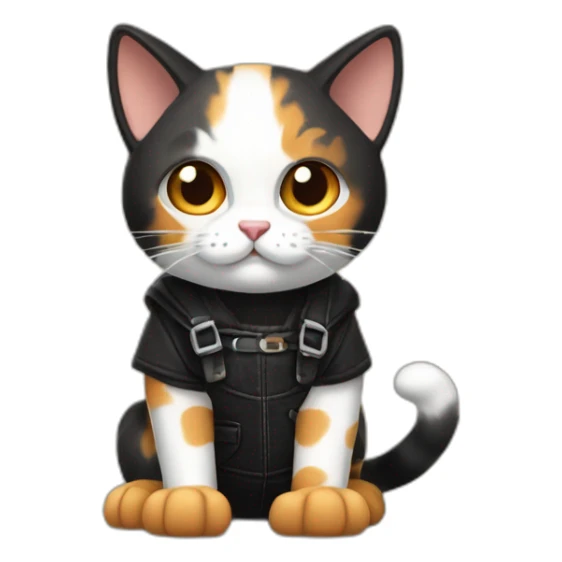 Halloween Meowscles is a buff anthropomorphic calico  cat  he has a shadow design with black  jeans sticker