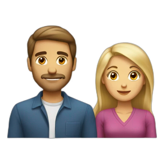 Femme brune et homme blond qui s’embrasse sticker