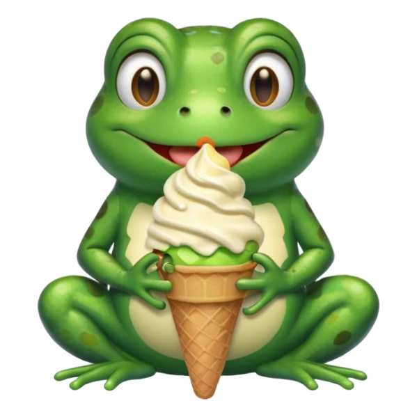 dondurma yiyen kurbağa sticker