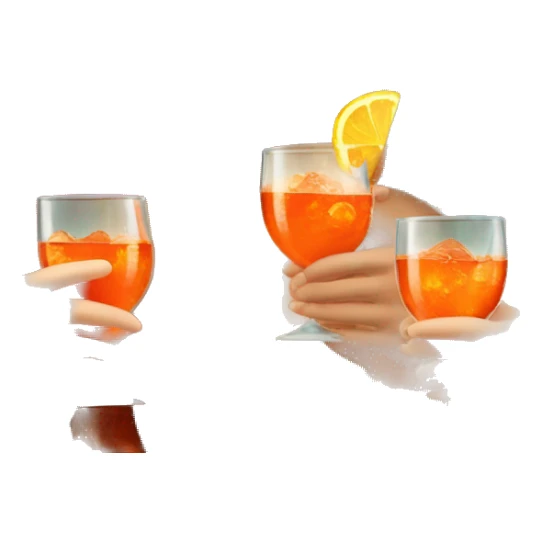 Three beautiful mermaids (one blond, one brown and one red hair) drinking aperol sticker