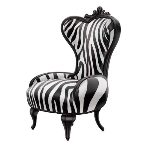 High heel shoe shaped chair in zebra and pright pink  sticker