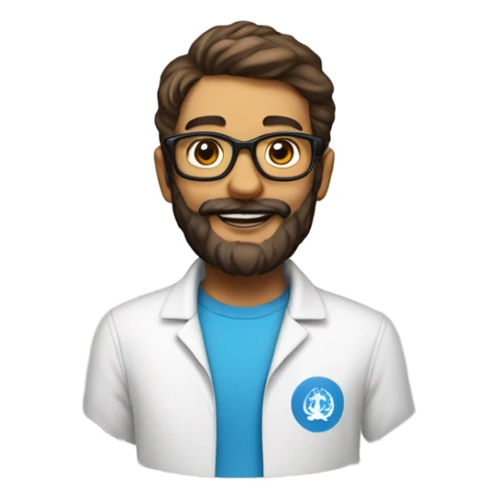 Un jeune avec une calvitie, une barbe et des lunettes sticker