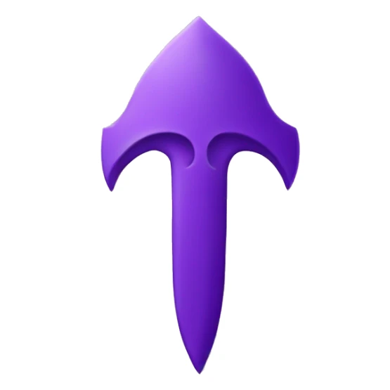 An Religious Emoji with an Spear in the Middle and Backround its Purple sticker