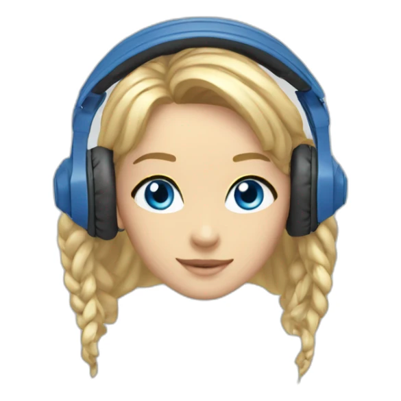 Justine blue eyes gaming headset  sticker