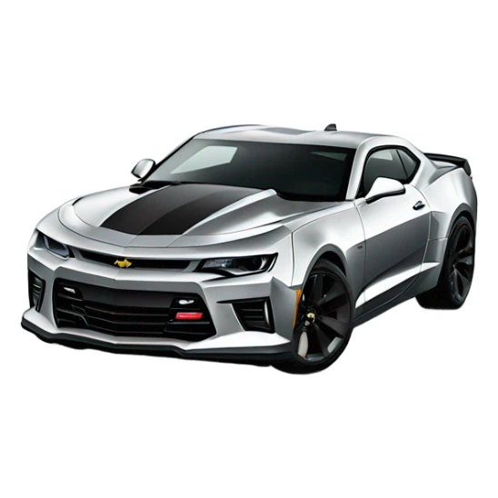 A silver ZL1 Camaro with black wheels sticker