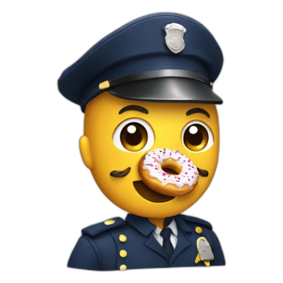 Policier qui mange un donut sticker