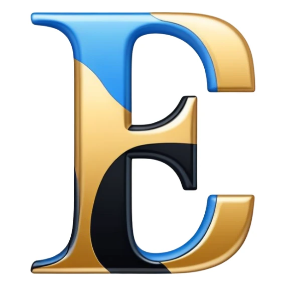 Bold Black-Blue-White-Gold Font Letter “I” sticker