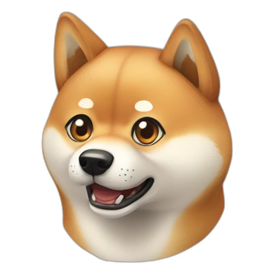 Cartoon Shiba Inu frightened sticker