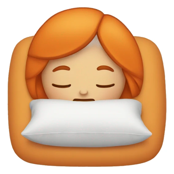 Tan girl with orange hair sleeping on pillow in bed sticker