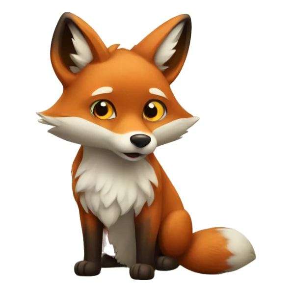 A fox looking up at the grapes growing on top. sticker