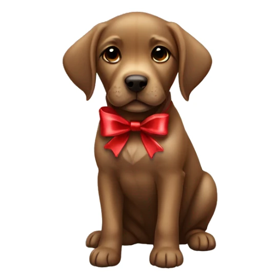 cute baby brown labrador with christmas bow sticker