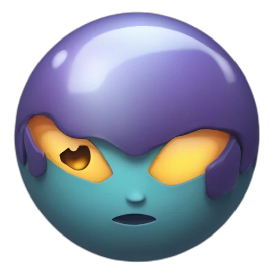 3d sphere with a cartoon feminine deepslate Blaze skin texture with abashed eyes sticker