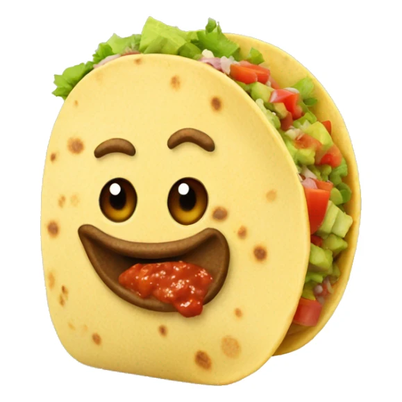 Mexican soft taco, only meat, guacamole and salsa sticker