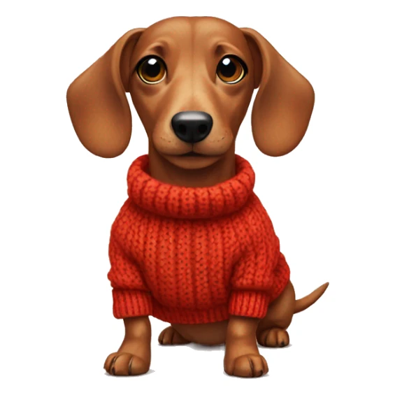 Sausage dog with a knit jumper sticker