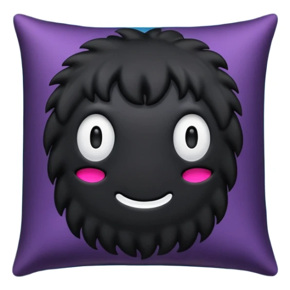 a black  pillow with dark aura coming out of it  without face  sticker