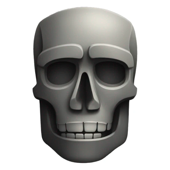 Moai skull emoji, side profile, 60% moai, 40% skull sticker