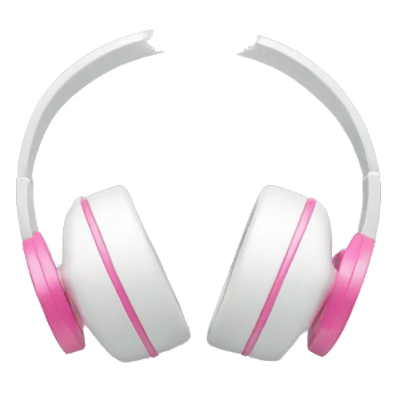 White headphones with pink bows  sticker