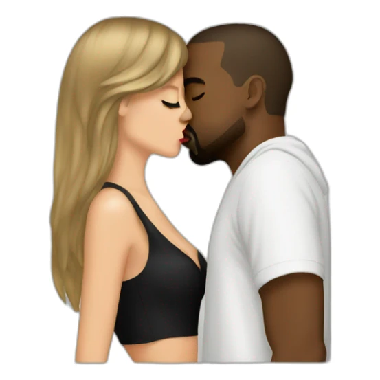 kanye and taylor swift kissing sticker