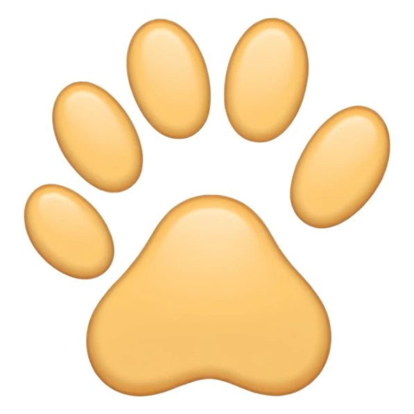 a very light pale pastel orangey yellow pawprint sticker