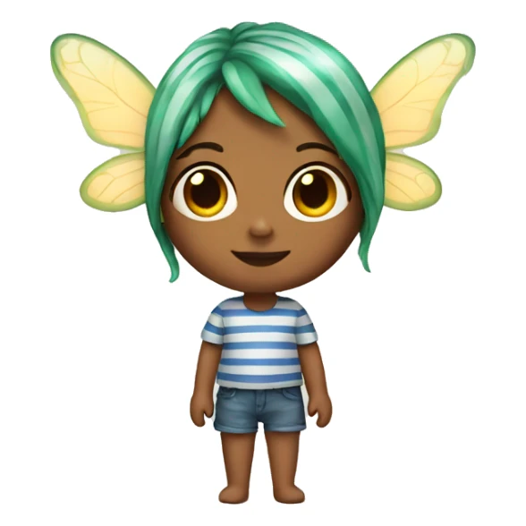 fairy with stripped shirt girl  sticker