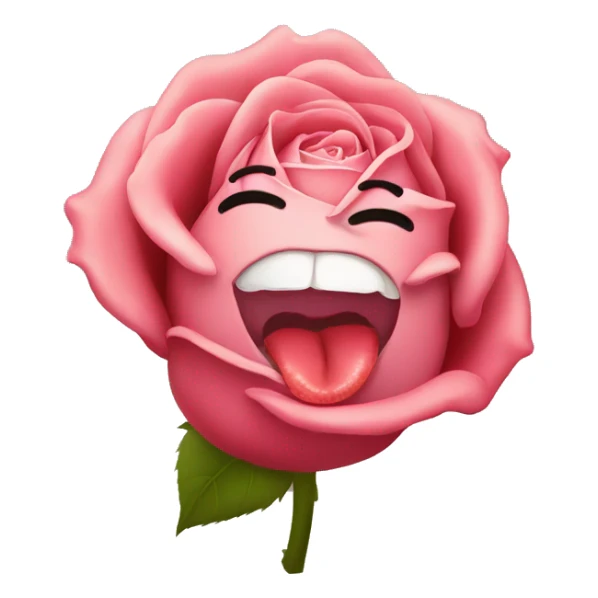 rose sticking tongue out sticker