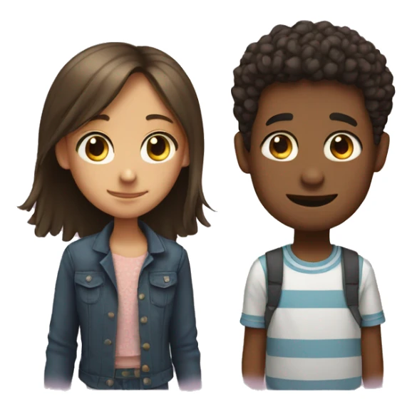 Boy and girl friend sticker