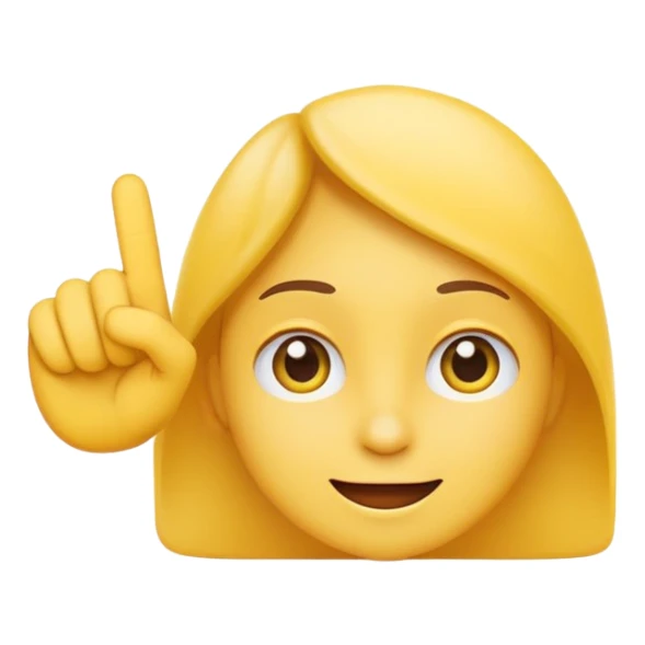 Educational emoji showing attention and importance, friendly face, raised finger, warning but kind expression, flat emoji style, simple design, bright colors
no text, no letters sticker